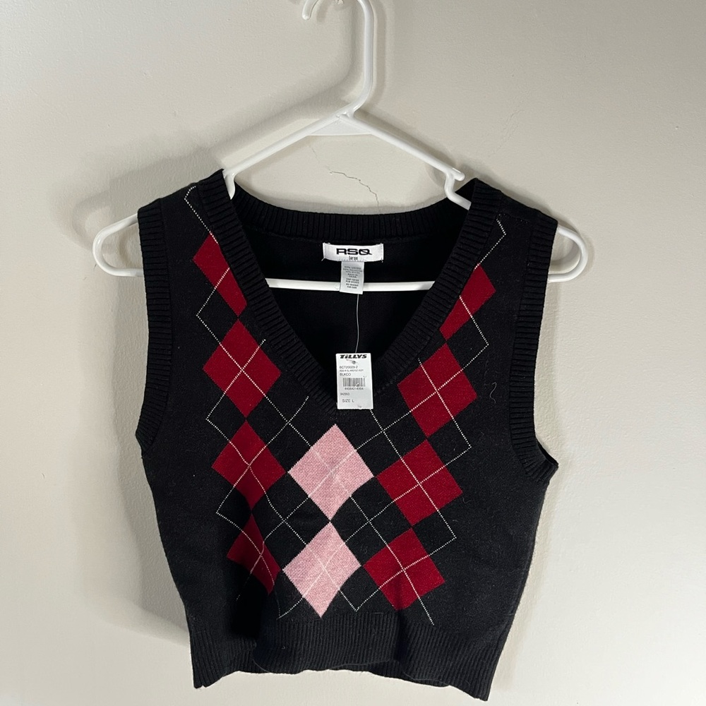 Crop Top Sweater Vest | Size L